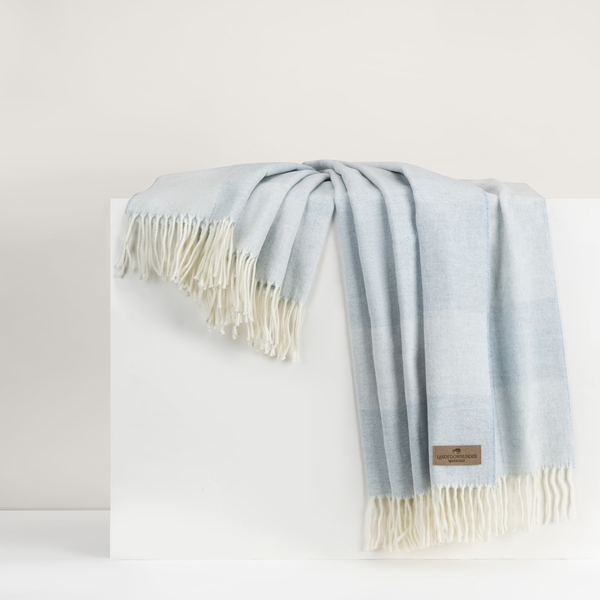 Hydrangea Hampton Plaid Herringbone Throw | Hampton Plaid Herringbone