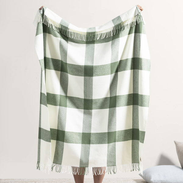 Olive Wellington Plaid Throw | Wellington Plaid