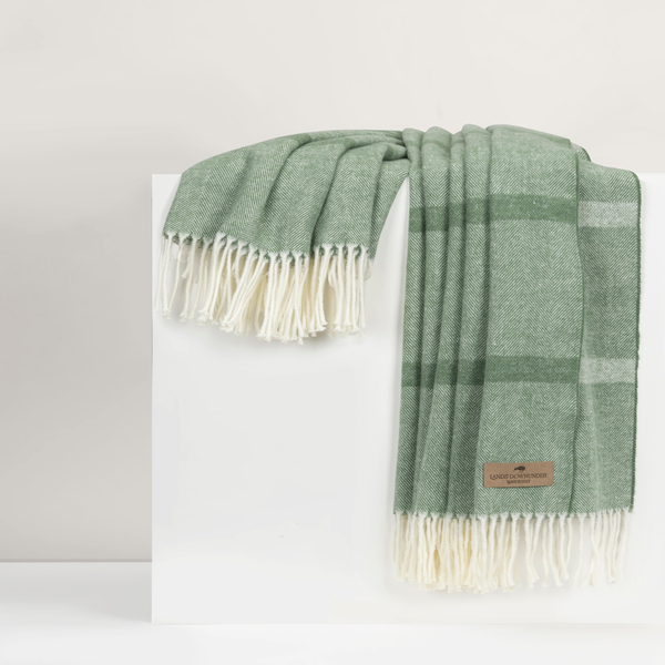 Olive Montauk Stripe Herringbone Throw | Montauk Stripe Herringbone