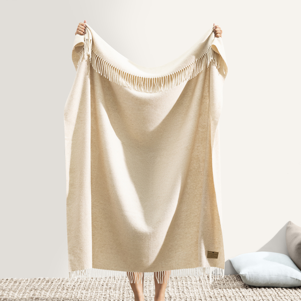 Sand Juno Cashmere Throw | Juno Cashmere