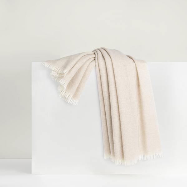 Sand Italian Luna Cashmere Throw | Luna Cashmere