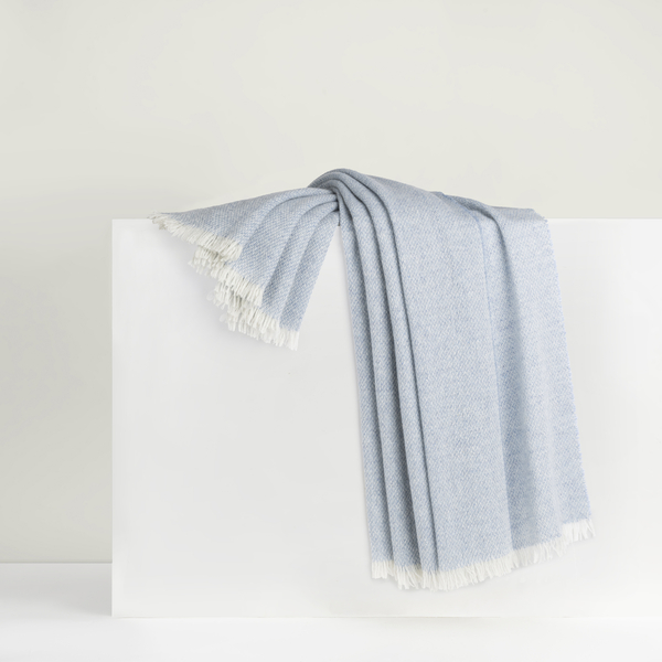 Sky Italian Luna Cashmere Throw | Luna Cashmere