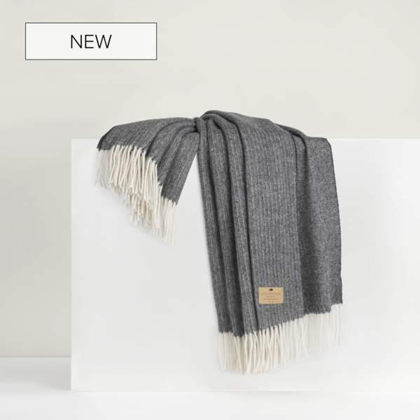 Onyx Pinstripe Cashmere Throw | Pinstripe Cashmere