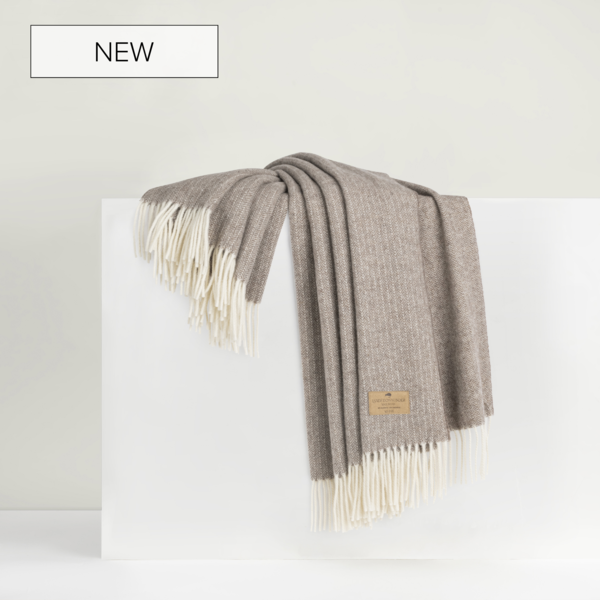 Taupe Pinstripe Cashmere Throw | Pinstripe Cashmere