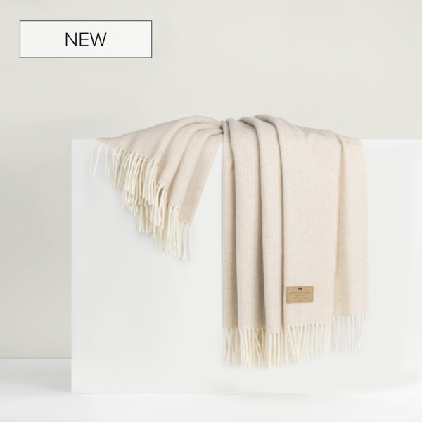 Sand Pinstripe Cashmere Throw | Pinstripe Cashmere