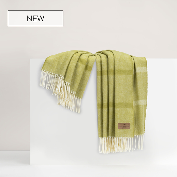 Lemongrass Montauk Stripe Herringbone Throw | Montauk Stripe Herringbone