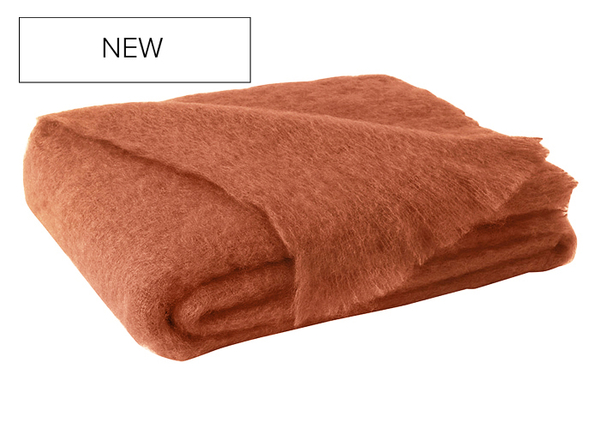 Persimmon Mohair Throw | New Zealand Mohair