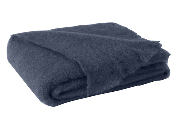 Indigo Brushed Mohair Throw | New Zealand Mohair