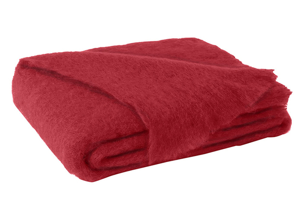 Scarlet Brushed Mohair Throw | New Zealand Mohair