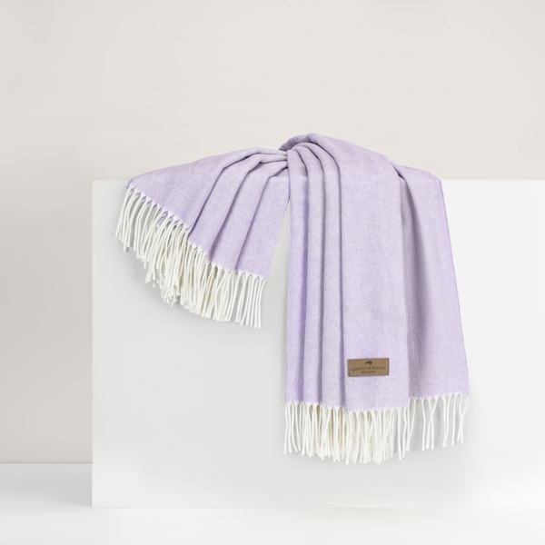 Lilac Italian Herringbone Throw | Italian Herringbone