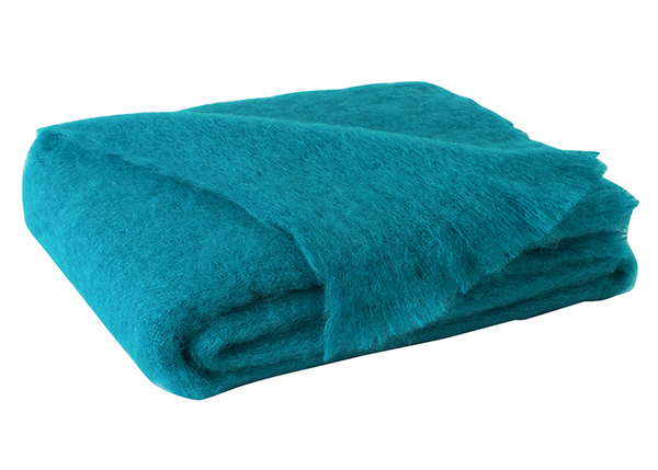 Turquoise Brushed Mohair Throw | New Zealand Mohair