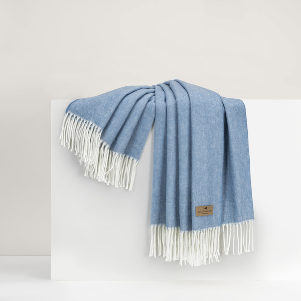 Chambray Italian Herringbone Throw | Italian Herringbone