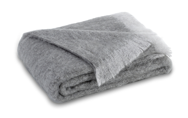 Pewter Brushed Mohair Throw | New Zealand Mohair