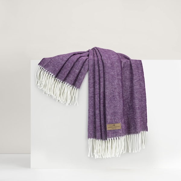 Plum Italian Herringbone Throw | Italian Herringbone