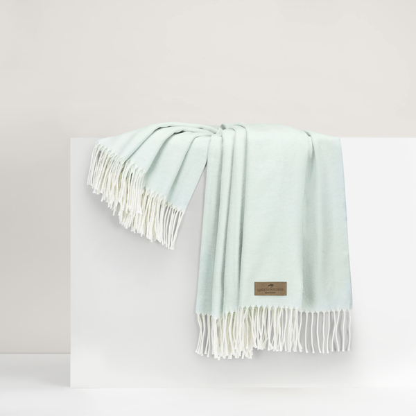 Ice Blue Italian Herringbone Throw | Italian Herringbone