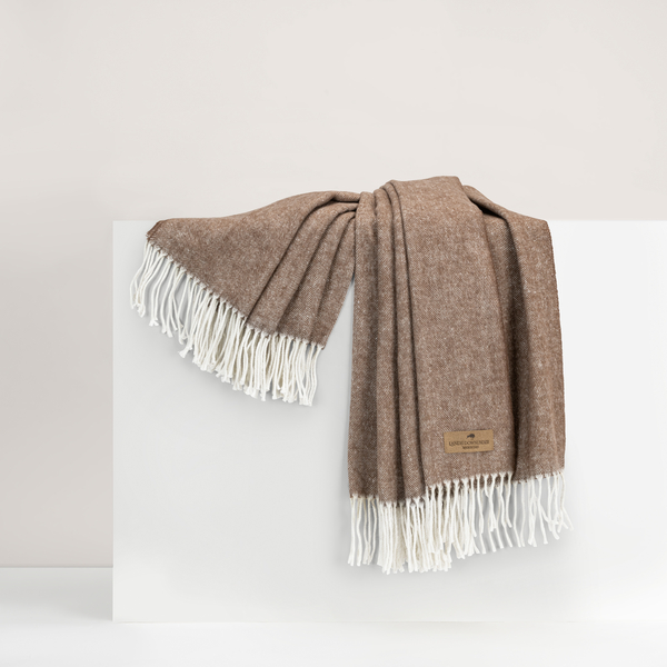 Cocoa Italian Herringbone Throw | Italian Herringbone