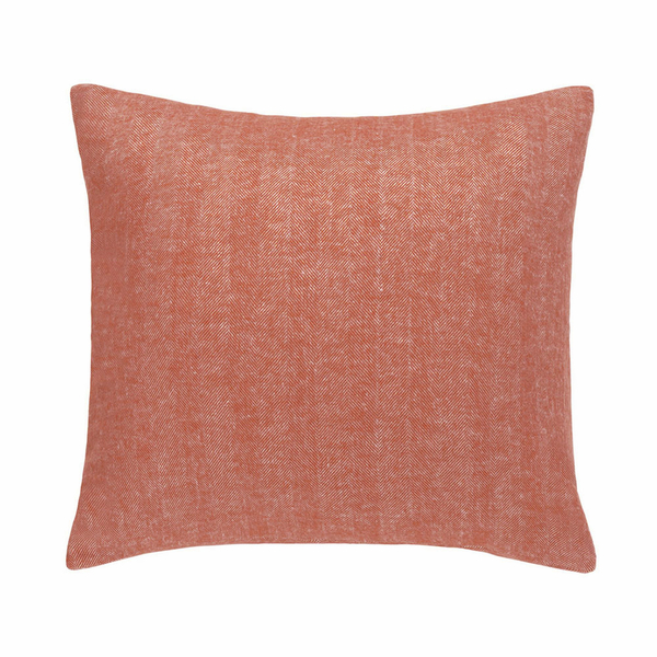 Spicy Orange Solid Herringbone Pillow | Solid Herringbone Italian Pillows