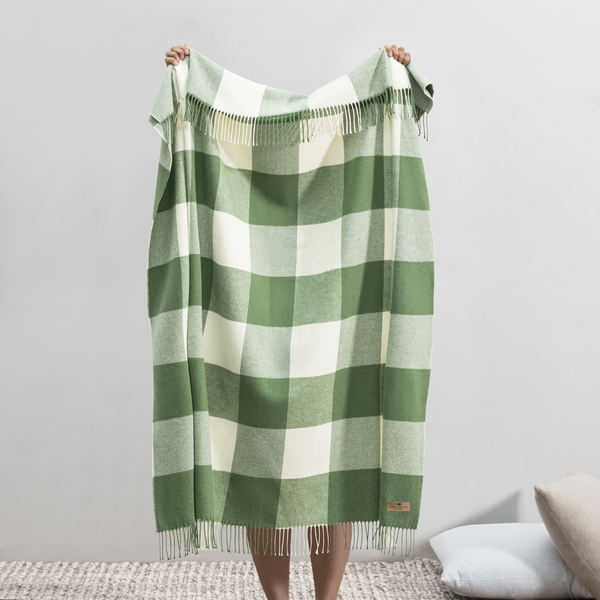 Olive Buffalo Check Throw | Buffalo Check