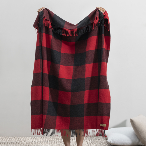 Red and Graphite Buffalo Check Throw | Buffalo Check