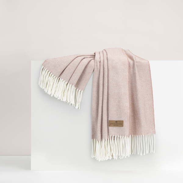 Rose Quartz Italian Herringbone Throw | Italian Herringbone