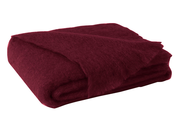 Cranberry Brushed Mohair Throw | New Zealand Mohair