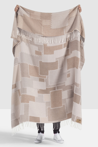 Taupe Cobblestone Cotton Jacquard Throw | 100%  Cotton Jacquard