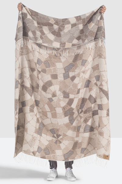 Brown Mosaic Cotton Jacquard Throw | Shop By Collection