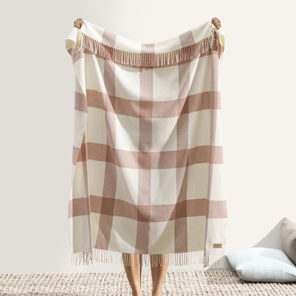 Rose Quartz Wellington Plaid Throw | Wellington Plaid