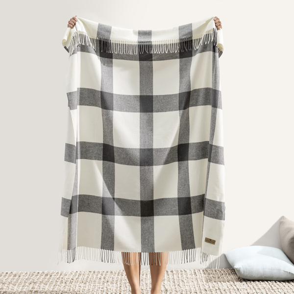 Charcoal Wellington Plaid Throw | Wellington Plaid