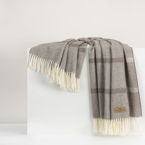 Image Mink Montauk Stripe Herringbone Throw