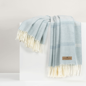 Image Crystal Blue Montauk Stripe Herringbone Throw