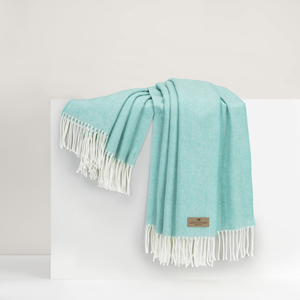 Image Aqua Italian Herringbone Throw